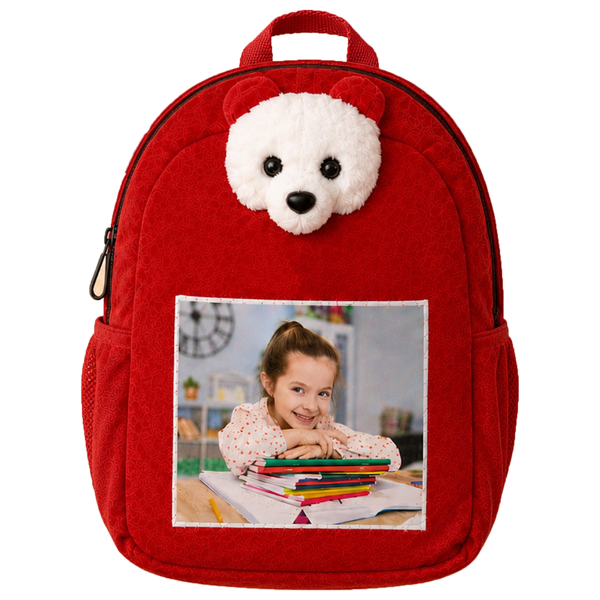 solucky Personalized Teddy School Backpack with Custom Photo for Kids-picture-24