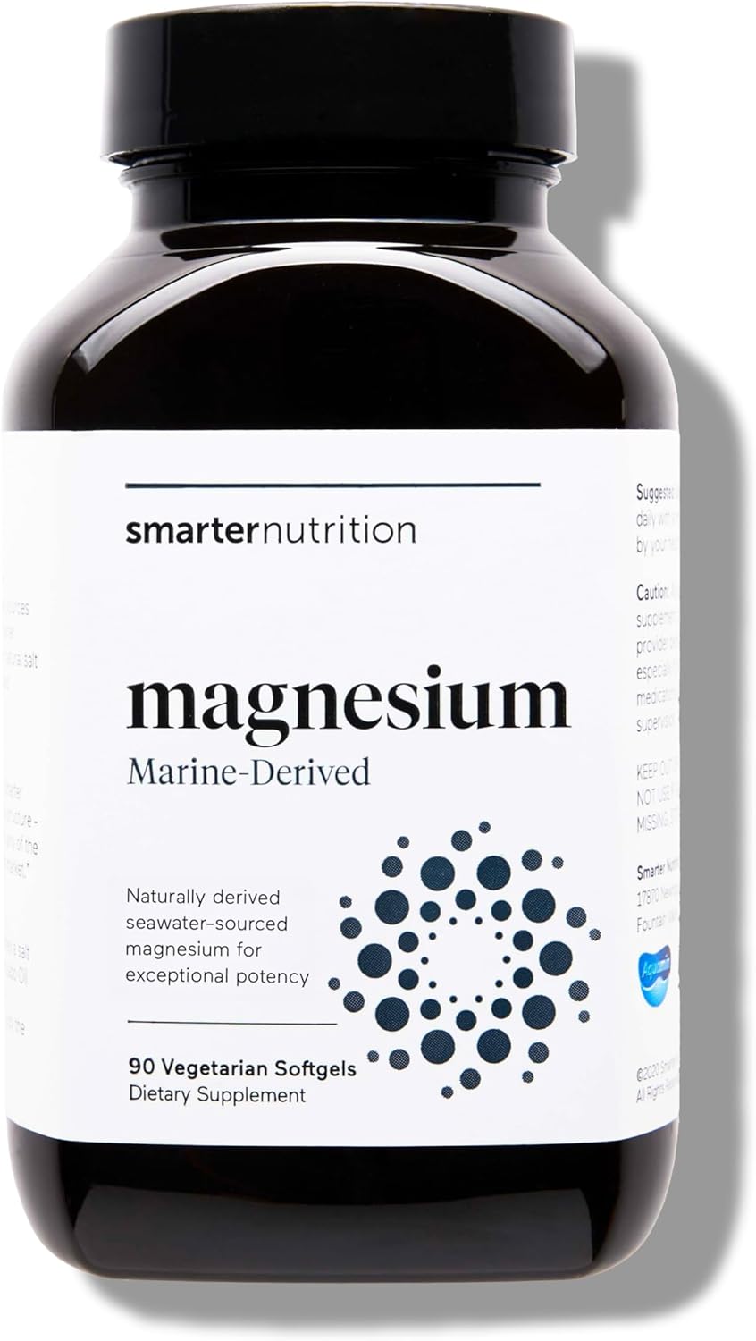 Smarter Nutrition Marine Magnesium Supplement 300mg - Naturally Sourced, Clinically Tested Magnesium + Avocado Oil & AstraGin for High Absorption - Non-GMO (90 Count (Pack of 1))