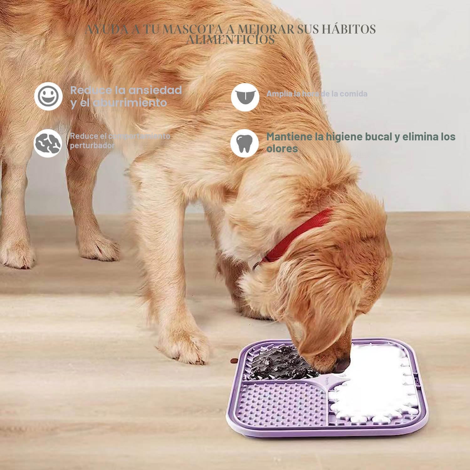 Azyh 2 Alfombrillas para Lamer Perros y Gatos con Ventosas 20X20cm, Alimentador Lento para Aliviar la Ansiedad, Juguetes, Tapete de Alimentación para Mantequilla, Yogur, Maní