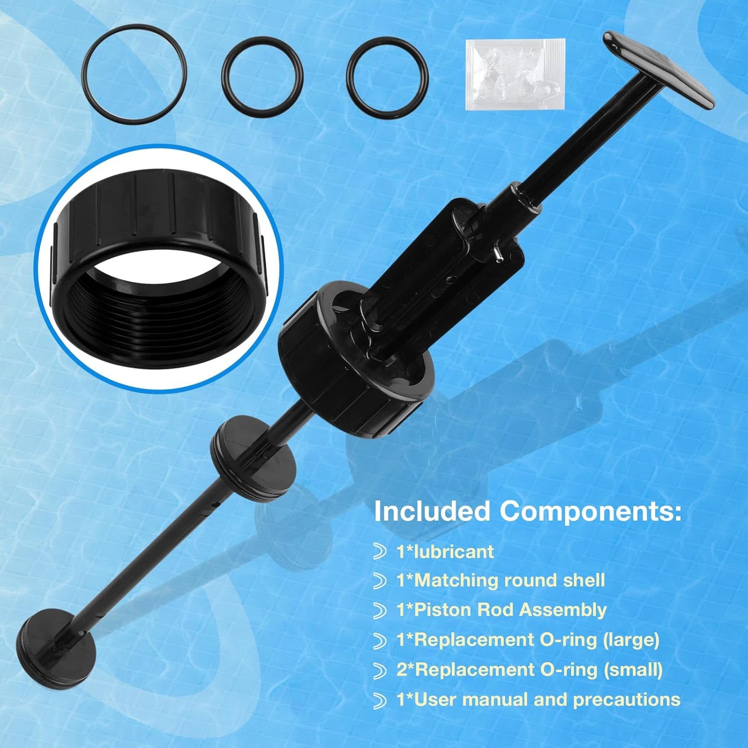 HQPASFY Piston Shaft Assembly Compatible with Pentair PVC Slide Pool and Spa Multiport Backwash Valve, Piston Rod Replace# 263064, 263052, 263053, 263055, 263078, 263079