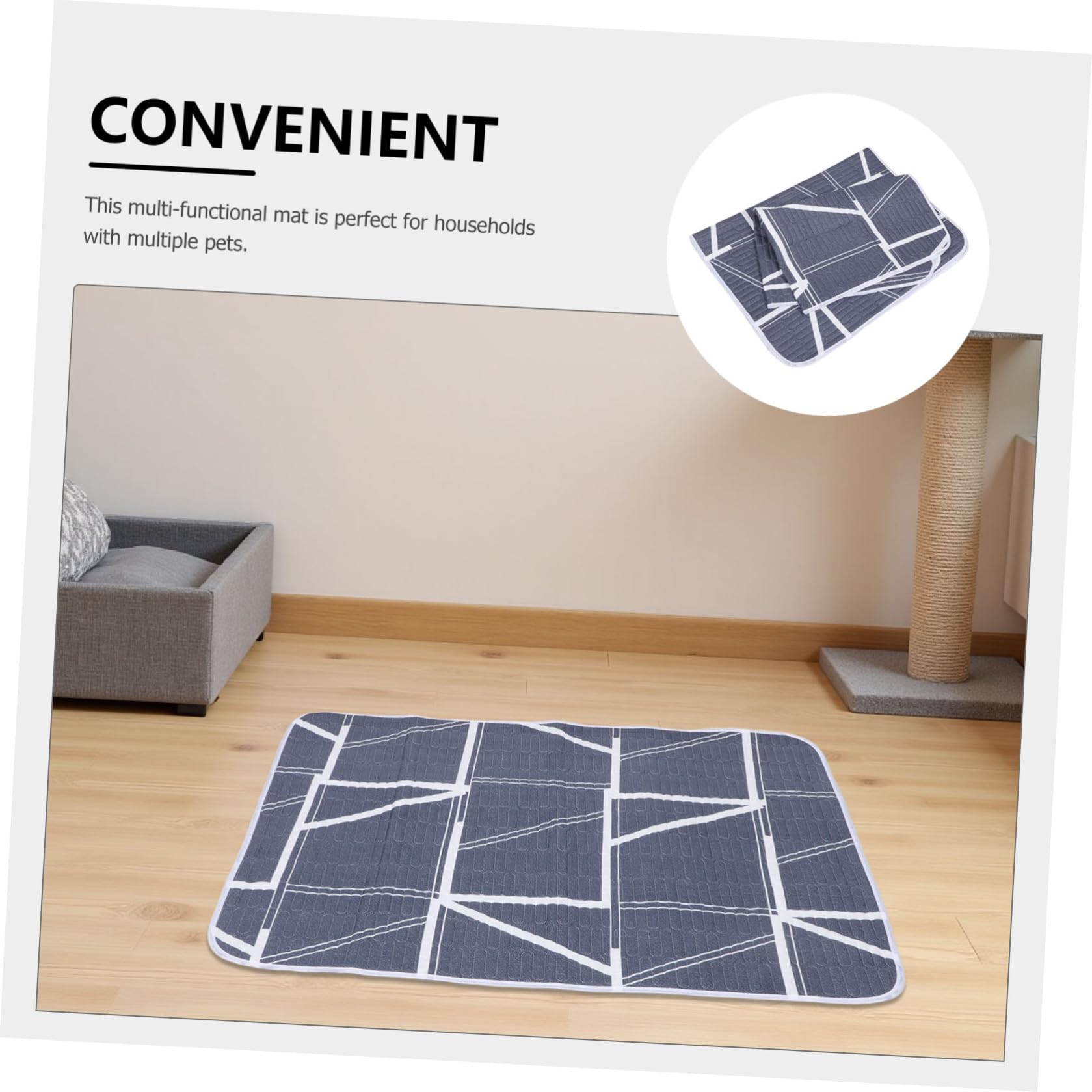 OUNONA Tappetini Ecologico per Gatti Riutilizzabili Traspiranti Cotone in Lavabili 2 Domestici Cani per Viaggi