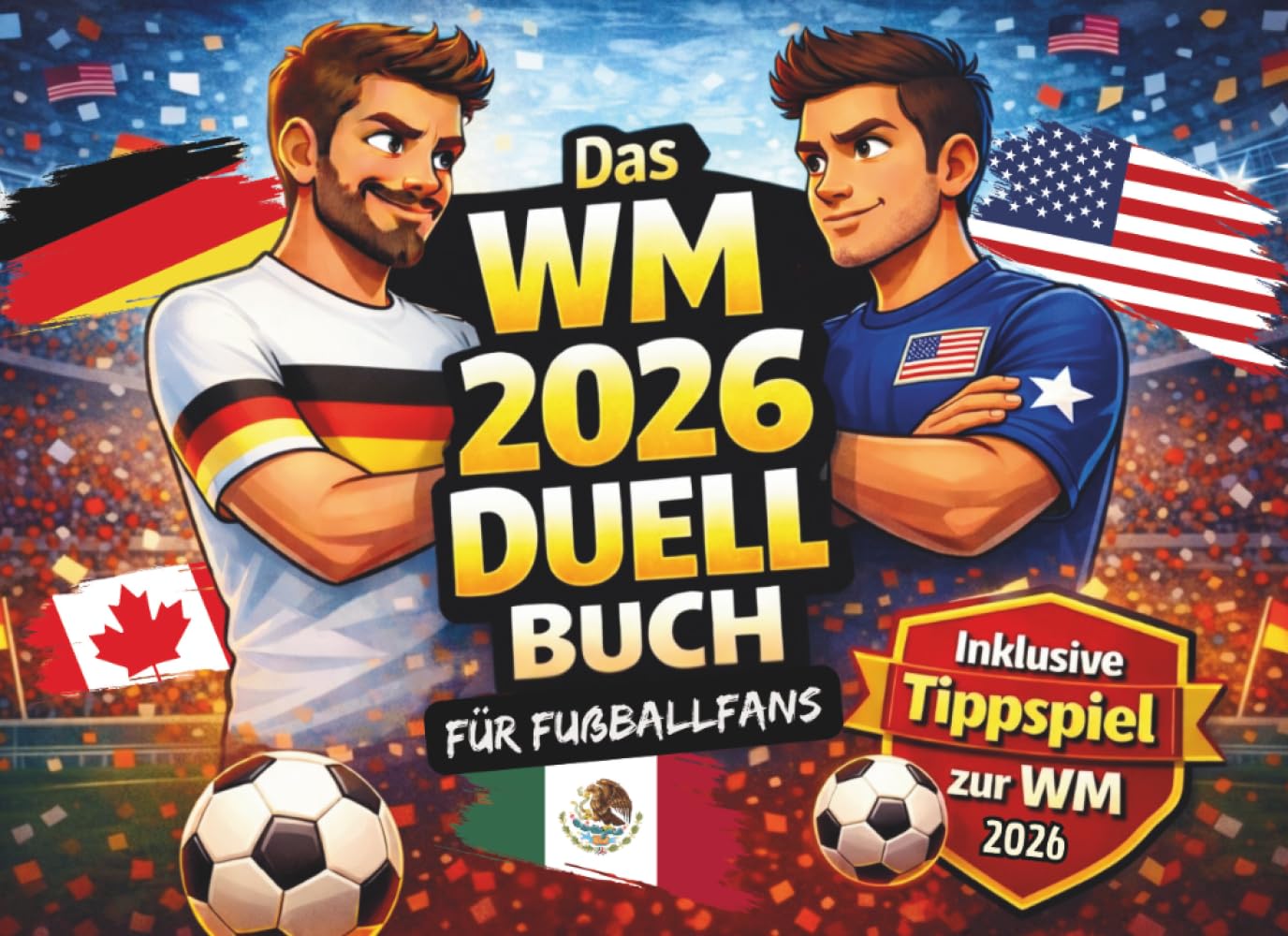 Das Fußball WM 2026 Duell-Buch für Fußballfans: Geschenke für Männer, Freunde und Kinder ab 12 Jahren als WM 2026 Fanartikel - mit großem WM Tippspiel ... 2026 (Duell und Challenge Premium Bücher)