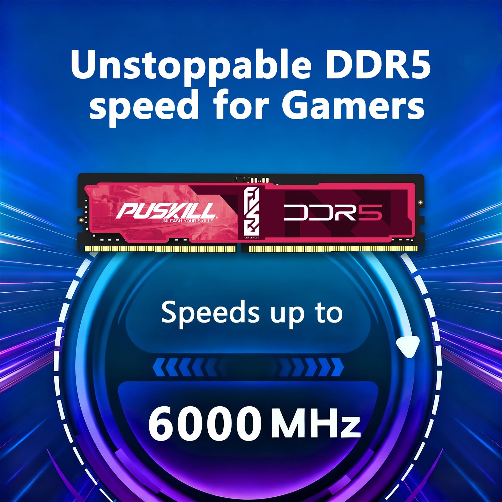 PUSKILL 32 GB DDR5 RAM (2 x 16 GB) 6000 MHz CL30 pamięć stacjonarna, aktualizacja komputera stacjonarnego o bardzo niskim opóźnieniu | Intel XMP 3.0 i AMD EXPO Ready dla 700/600 i Ryzen 7000 (AM5)