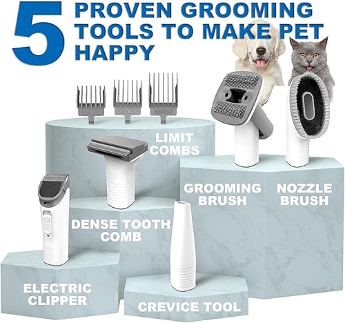 Miniatura 7 de Kit de aseo de mascotas y cepillo de aspiradora de pelo de perro para aseo de pelo de perro - Accesorio de suministros de peluquería binROC - 99%