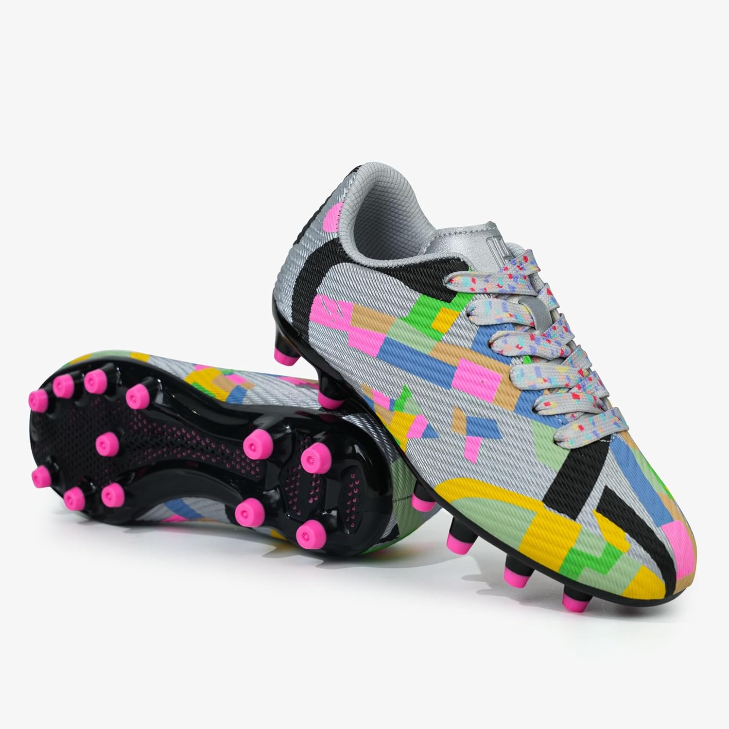 brooman Boys Girls Firm Groud Soccer Cleats Kids Outdoor Football Shoes