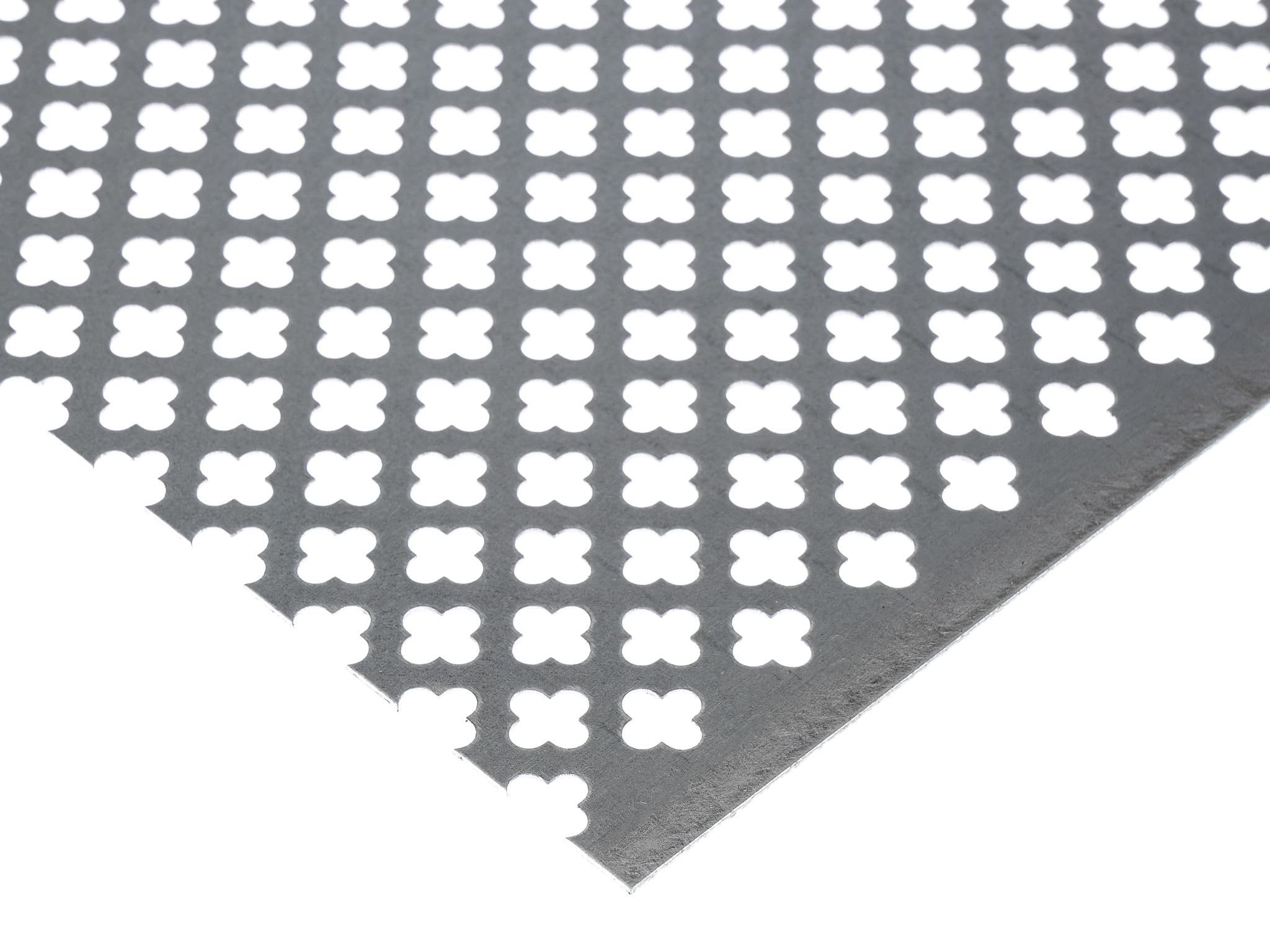 Stahl verzinkt Kleeblatt Lochblech 12-20 Stahl 1mm dick Zuschnitt nach Wunschmaß (1000mm x 500mm)