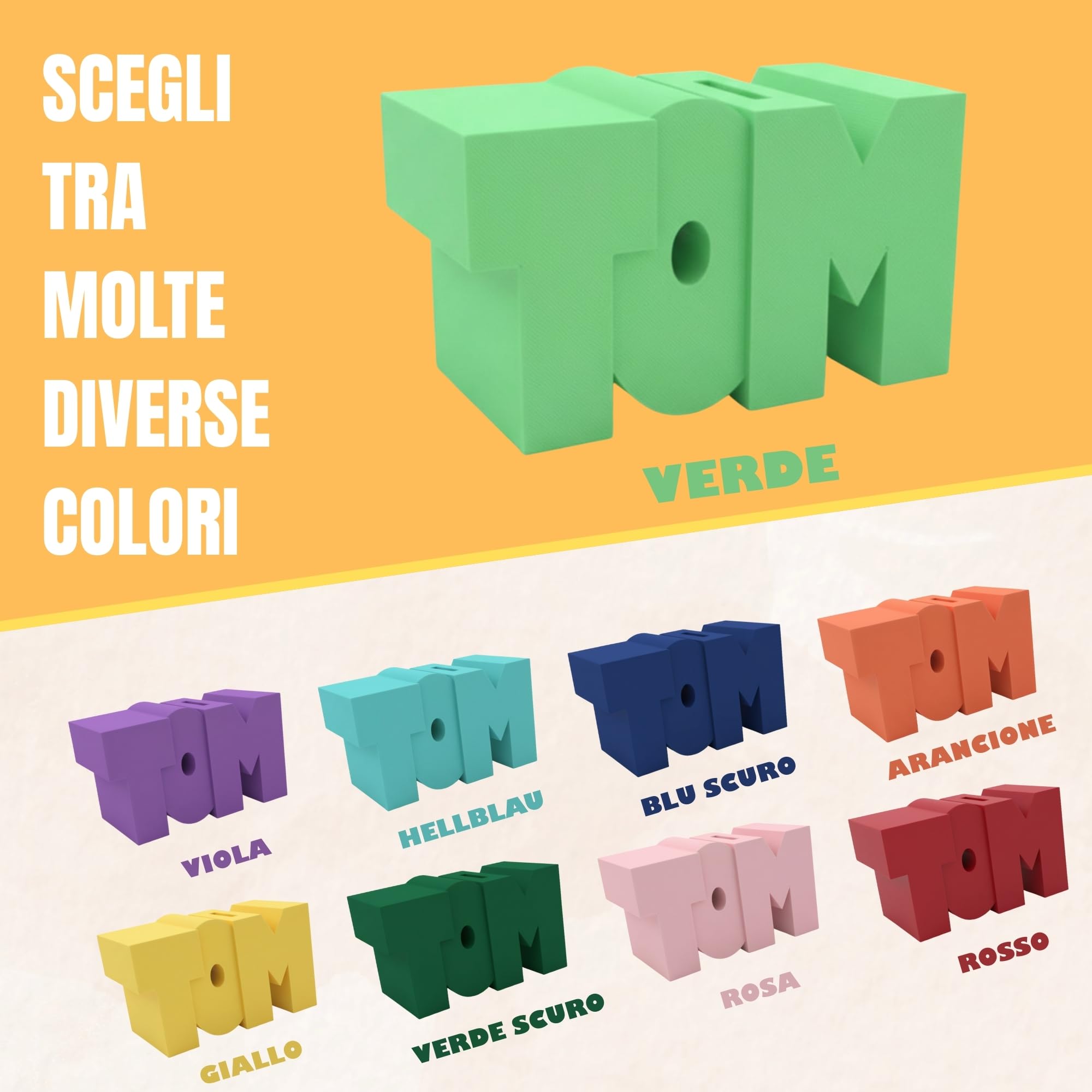 Salvadanaio Personalizzato per Bambini – Porcellino Salvadanaio con Nome – Porta Soldi e Raccogli Monete – Regalo Battesimo, Nascita e Compleanno