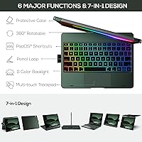 Vista 4 de typecase Funda táctil para iPad de 11ª y 10ª generación con teclado (11 pulgadas 2025, A16 y 10.9 pulgadas 2022) – Rotación de 360°