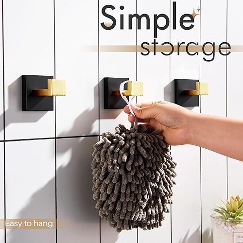 Vista 47 de KOKOSIRI Bathoom - Gancho para toallas, montaje en pared, cuadrado, para bata de baño, gancho para abrigos, cocina, garaje, resistente, acero Cromo
