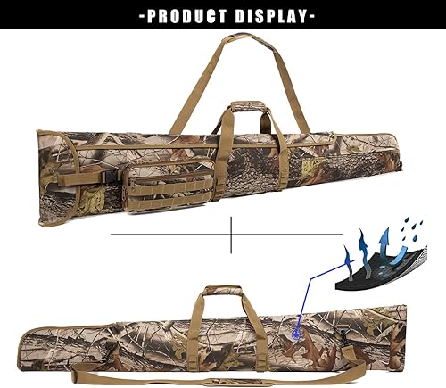 Miniatura 4 de INSSTUID Funda para rifle suave  Bolsa de transporte acolchada resistente al agua para rifles de alcance con 3 bolsillos para accesorios para caza,