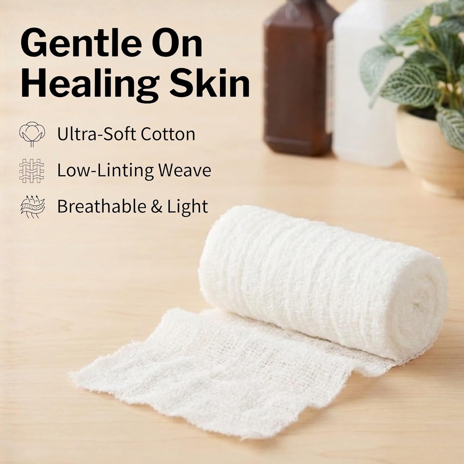 CareStock Gauze Rolls Bandage [Pack of 100] 4.5 in x 4.1 yds, Non-Sterile, Rolled Cotton Dressing, First Aid Wrap, Medical Grade Supplies