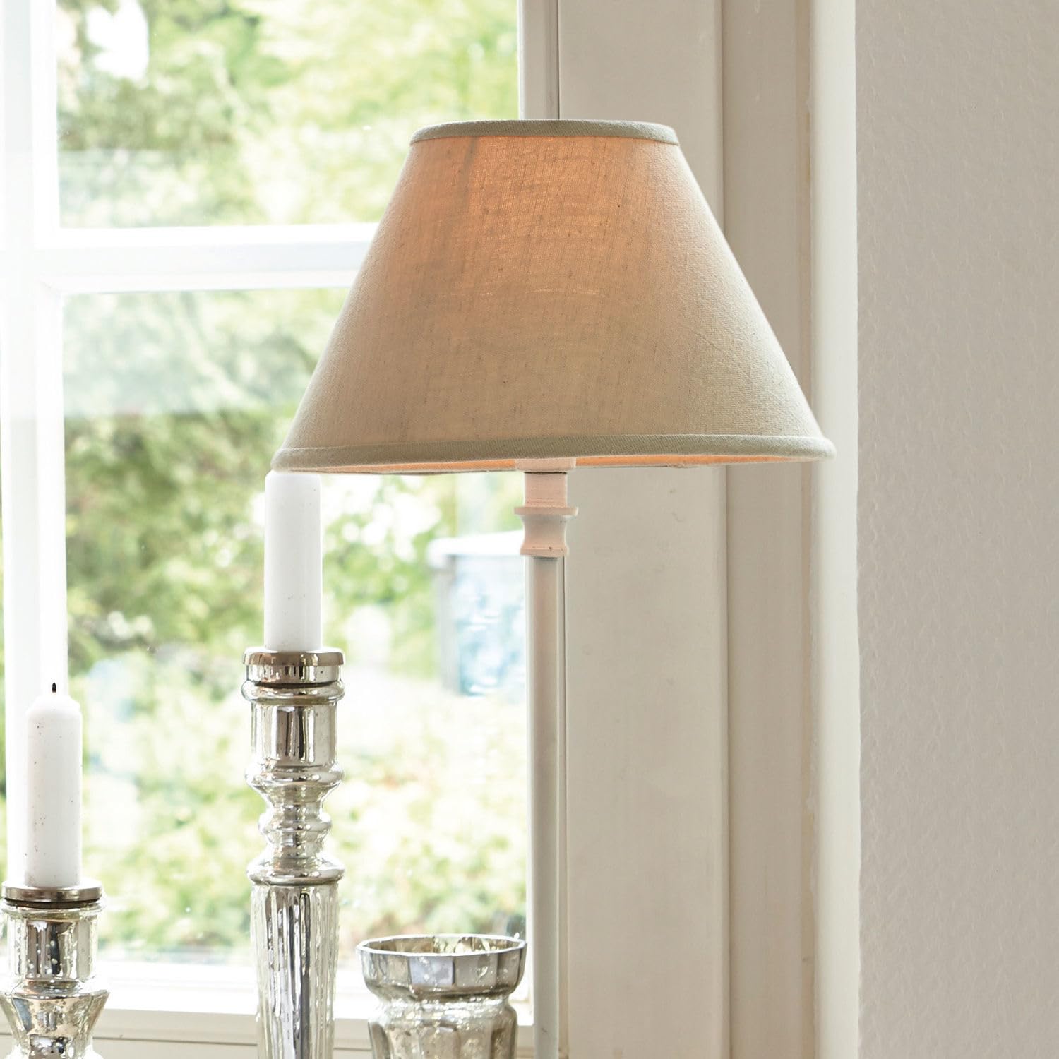 Loberon Tischlampe Swindon - beige/antikweiÃŸ