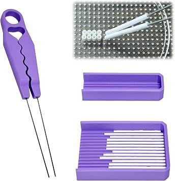 Falnvita Fuse Bead Double Needle Tweezer & Aligner Tray Set, 2.6mm Fuse Beads Kit with Double Needle Tweezer, Fuse Tool for Crafting Efficient Mini 2.6mm Bead Tool Kit