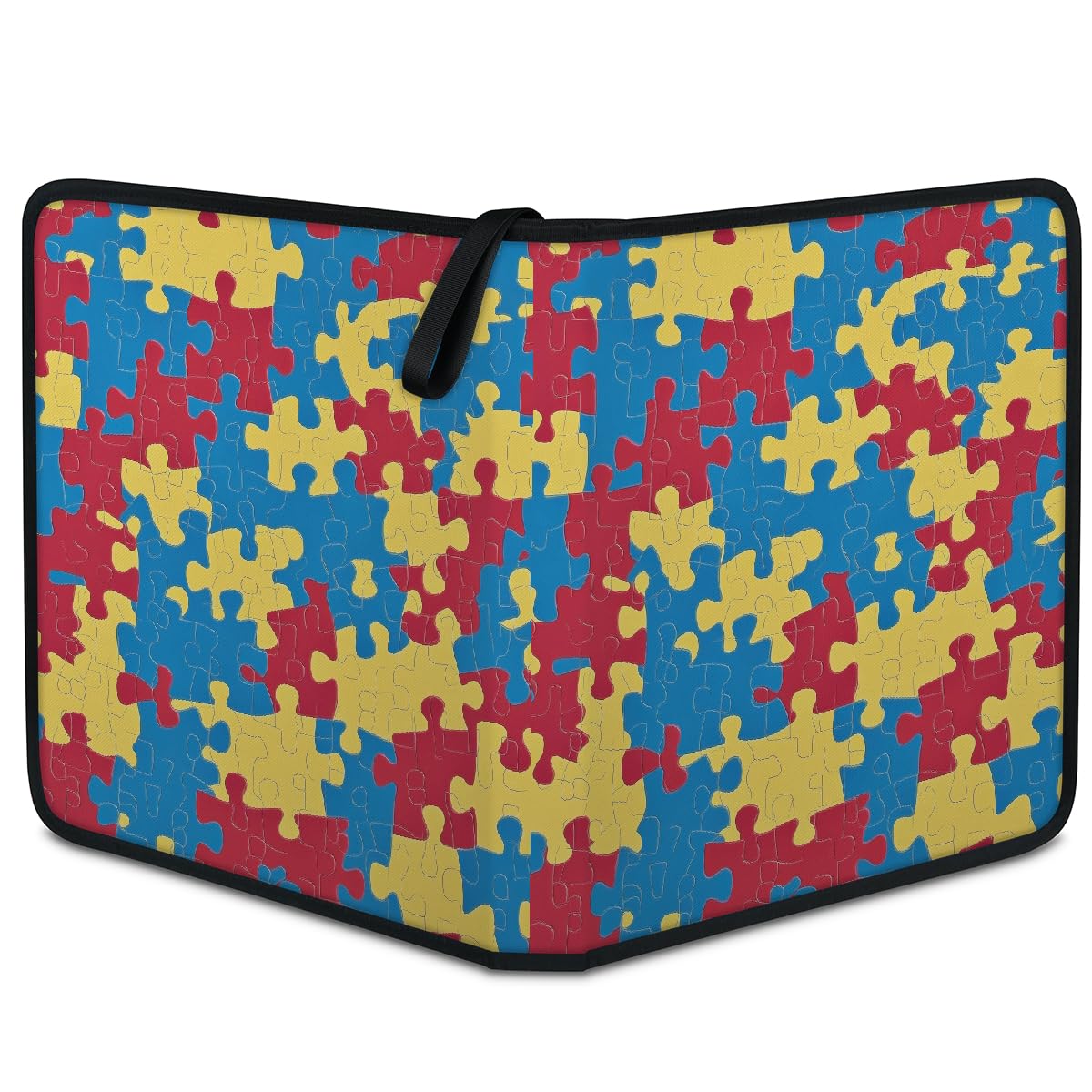 Mexpekil Raccoglitore di carte colorato puzzle 9 tasche con 50 pagine a caricamento laterale maniche cartella di raccolta di carte per 900 carte con cerniera album di carte collezionabili impermeabile