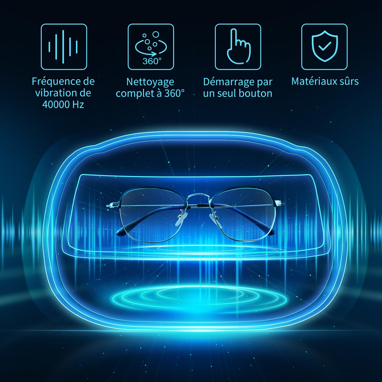Uten Nettoyeur à Ultrasons 600ML Appareil Nettoyeur Domestique avec Panier Nettoyage et Support Automatique pour Nettoyage Bijoux Lunette Dentier CD
