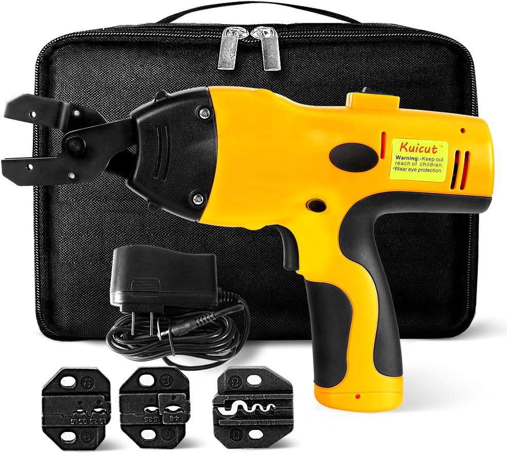 Cordless Crimping Tool Battery Powered Crimper Tool Kit for Cable Wire Terminals Connectors Non Ratcheting Crimping Tool For Electricians Contractors, Repair Supports Wiring Projects By Kuicut