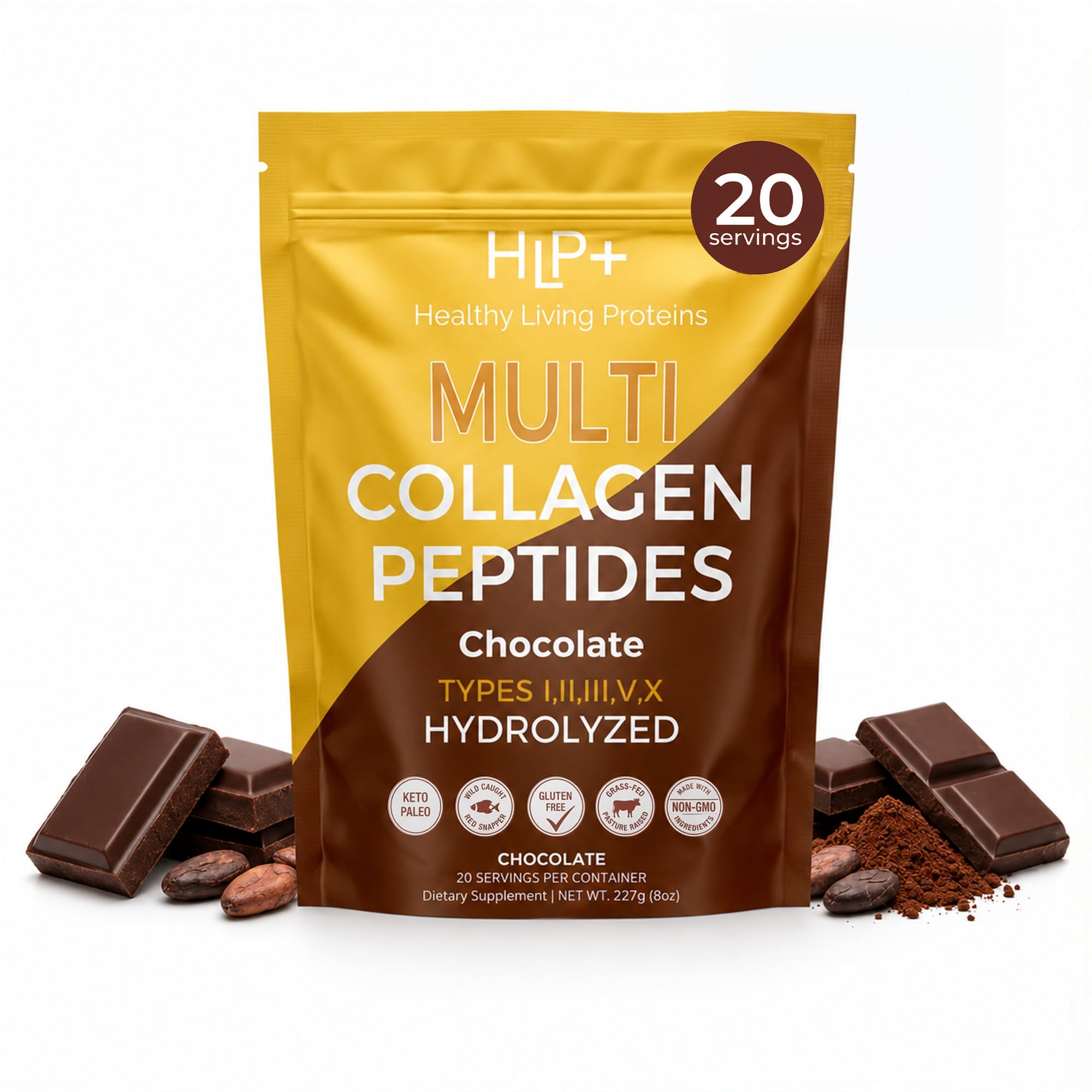 Healthy Living Proteins | Multi Hydrolyzed Collagen Peptides Type I, II, III, V, & X | Grass Fed Bovine, Wild Caught Marine, Free Range Chicken | Gluten Free (Unflavored, 1 Pound (Pack of 1)) — Amazon image 10