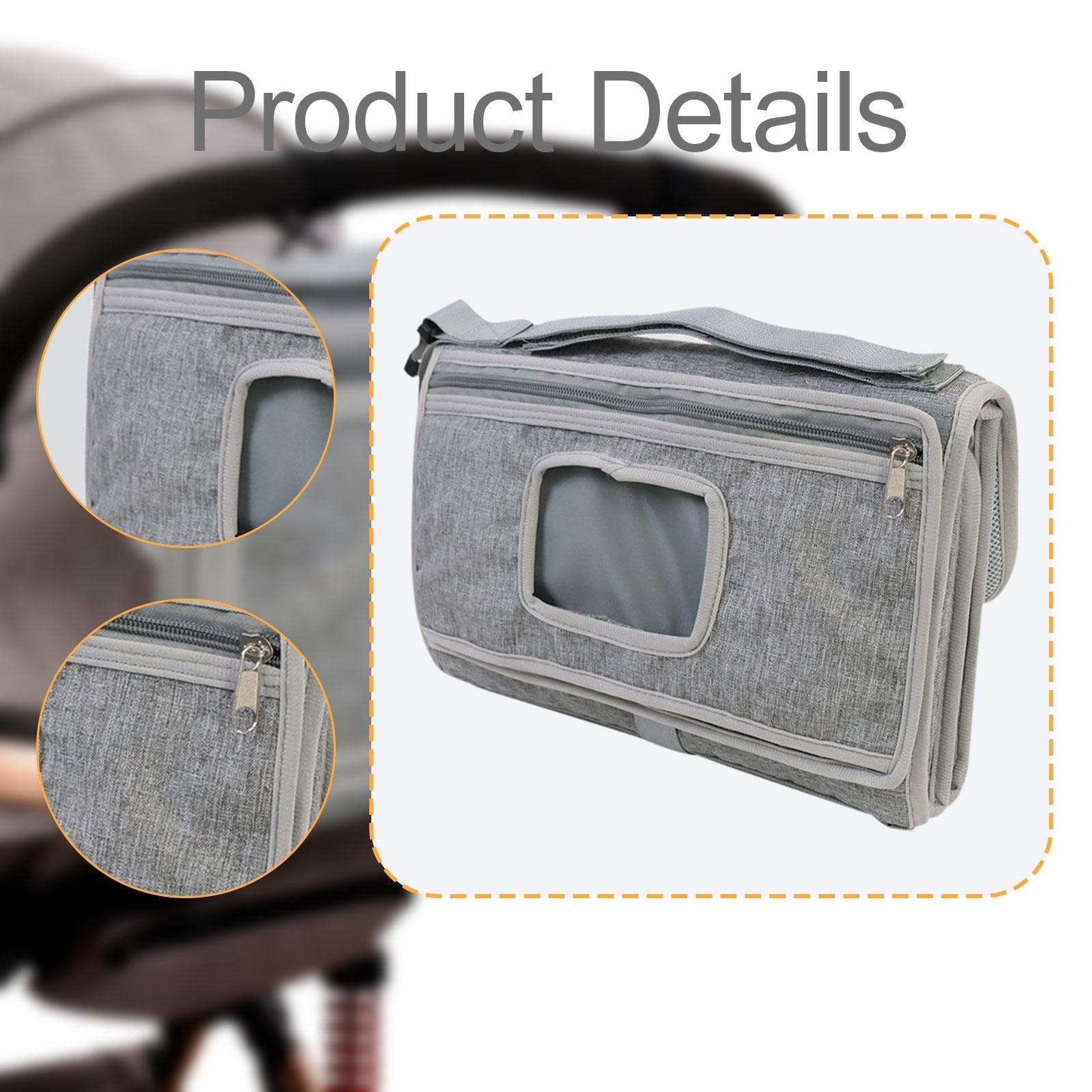 Amagogo Matelas à Langer Pliable, Portable, Facile à Nettoyer, Confortable, Oreiller Détachable, Gris, Accessoires, Gris