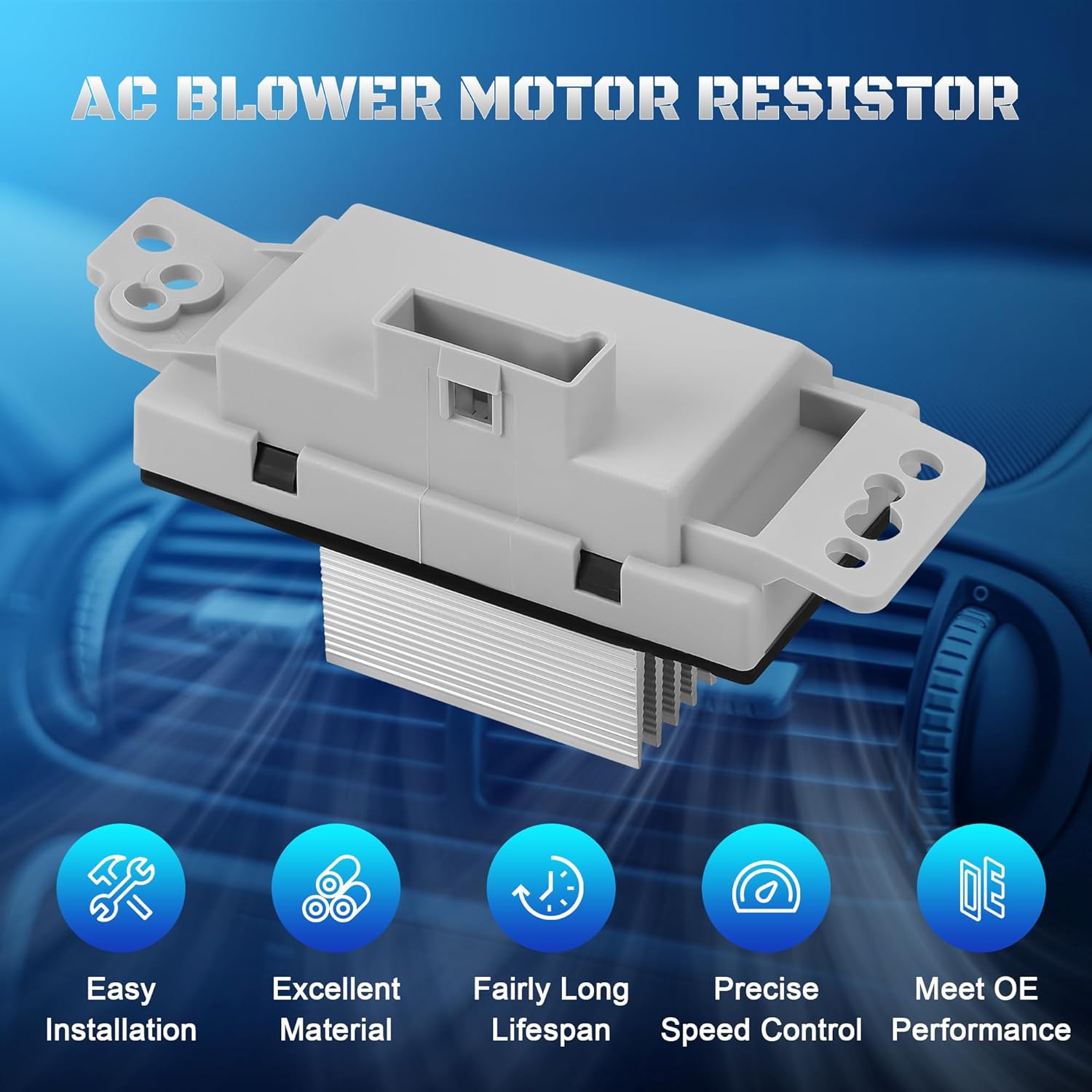 15-81773 HVAC Blower Motor Resistor Kit with Harness Fit for 2003 2004 2005 2006 Chevy Silverado Suburban Tahoe Avalanche Trailblazer GMC Sierra Envoy Yukon Cadillac Escalade 89019351 89018778 1581773