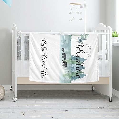 Miniatura 9 de Manta de bebé personalizada de animales de la selva con nombre, manta de bebé personalizada para niños y niñas, manta de aventura que espera cosas,