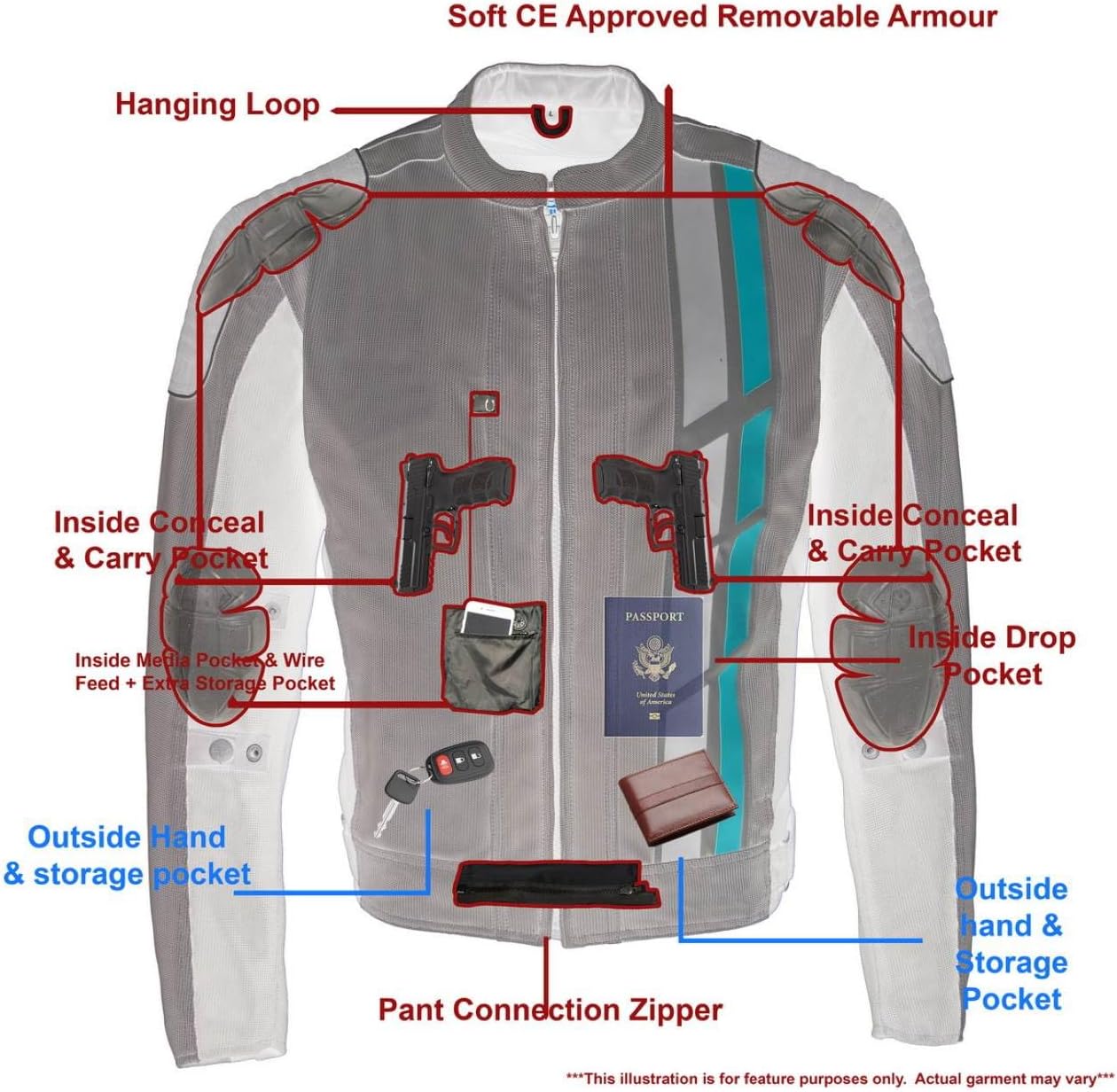 Milwaukee Leather MPM1793 Black Armored Mesh Motorcycle Jacket for Men - All Season Biker Jacket - Image 4