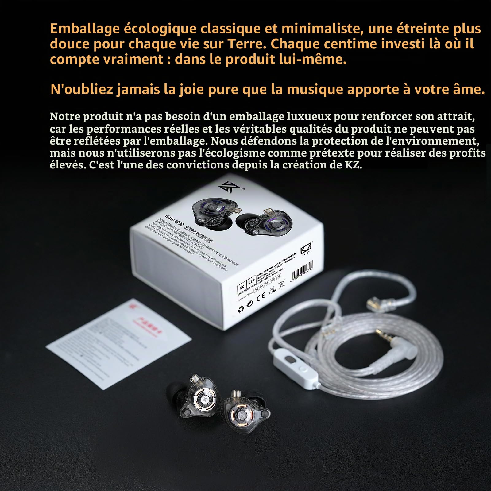 KZ Gale USB C IEM, écouteurs de jeu filaires de type C avec microphone DSP intégré