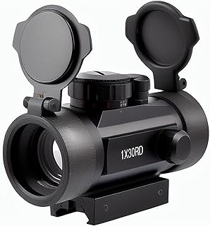 1x30mm Reflex Red Green Dot Sight Gun Optics Rifle Scope 4 MOA with Flip Up Lens Cover Cap fit Picatinny 20mm Rail Mount - wipboten