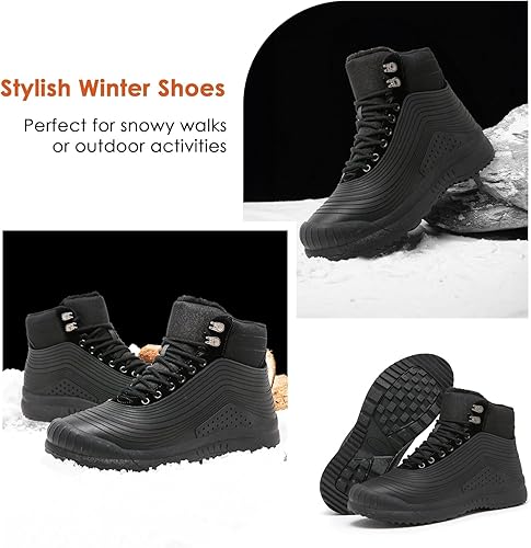 Miniatura 6 de ulogu Snow Boots for Men WomenInsulated Waterproof Fur Lined BootiesLightweight Winter Shoes