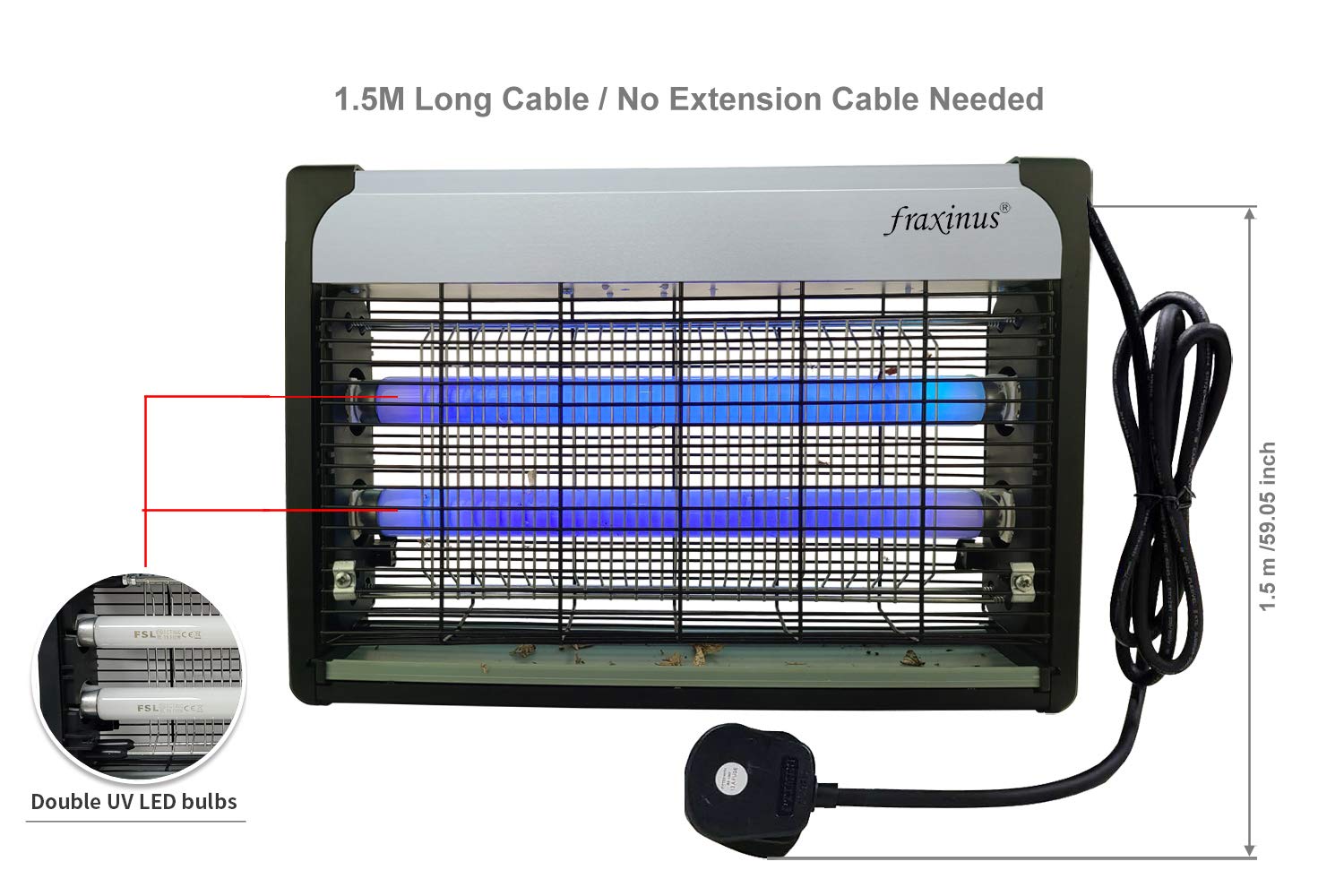 Buy fraxinus Electric Fly Killer 20W, Insectocutor Bug Zapper Catcher