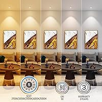 Vista 2 de TORCHSTAR 5CCT - Luz LED empotrable con cardán de 2 pulgadas con caja J, aluminio, regulable 6W 360LM CRI90+ globo ocular giratorio ajustable, sin