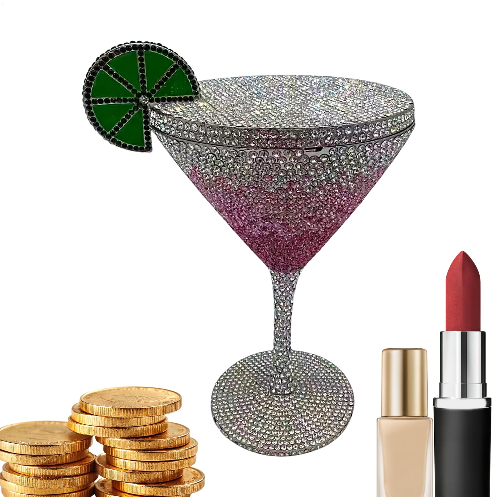 Clutch-Tasche, Abendtasche Damen, Strass-Taschen für Damen, Kelchform | leicht zu tragende Taschen, modisches Party-Accessoire, stilvolle Handtasche für Damens und Mädchen, 5,98x8,07x4,88 Zoll