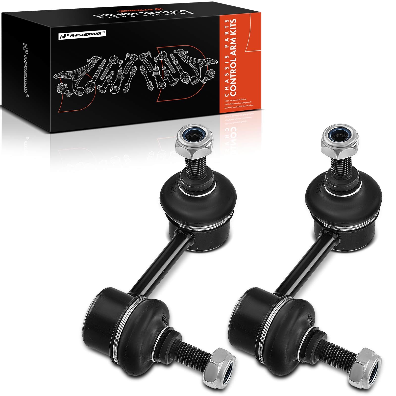 A-Premium2 x Rear Sway Bar Links Stabilizer Bar Links, Compatible with Jeep & Chrysler & Dodge & Mitsubishi - Compass Patriot 200 Sebring Avenger Caliber Outlander (Sport) Lancer Eclipse Cross RVR