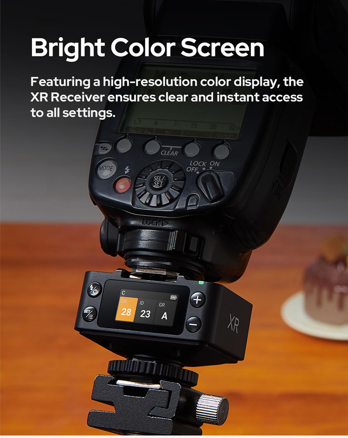 Godox XR-S Ricevitore Wireless TTL per Sony, Sistema X 2.4GHz, Batteria al Litio Integrata, Display LCD Migliorato, Controllo Wireless dell’Otturatore, Cavi Sync e USB-C Inclusi