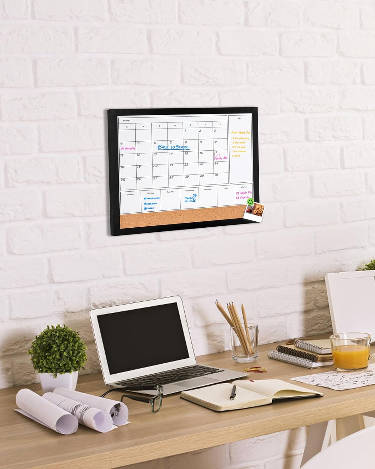 4-in-1 Dry Erase Calendar for Wall, Magnetic Calendar Whiteboard image 4