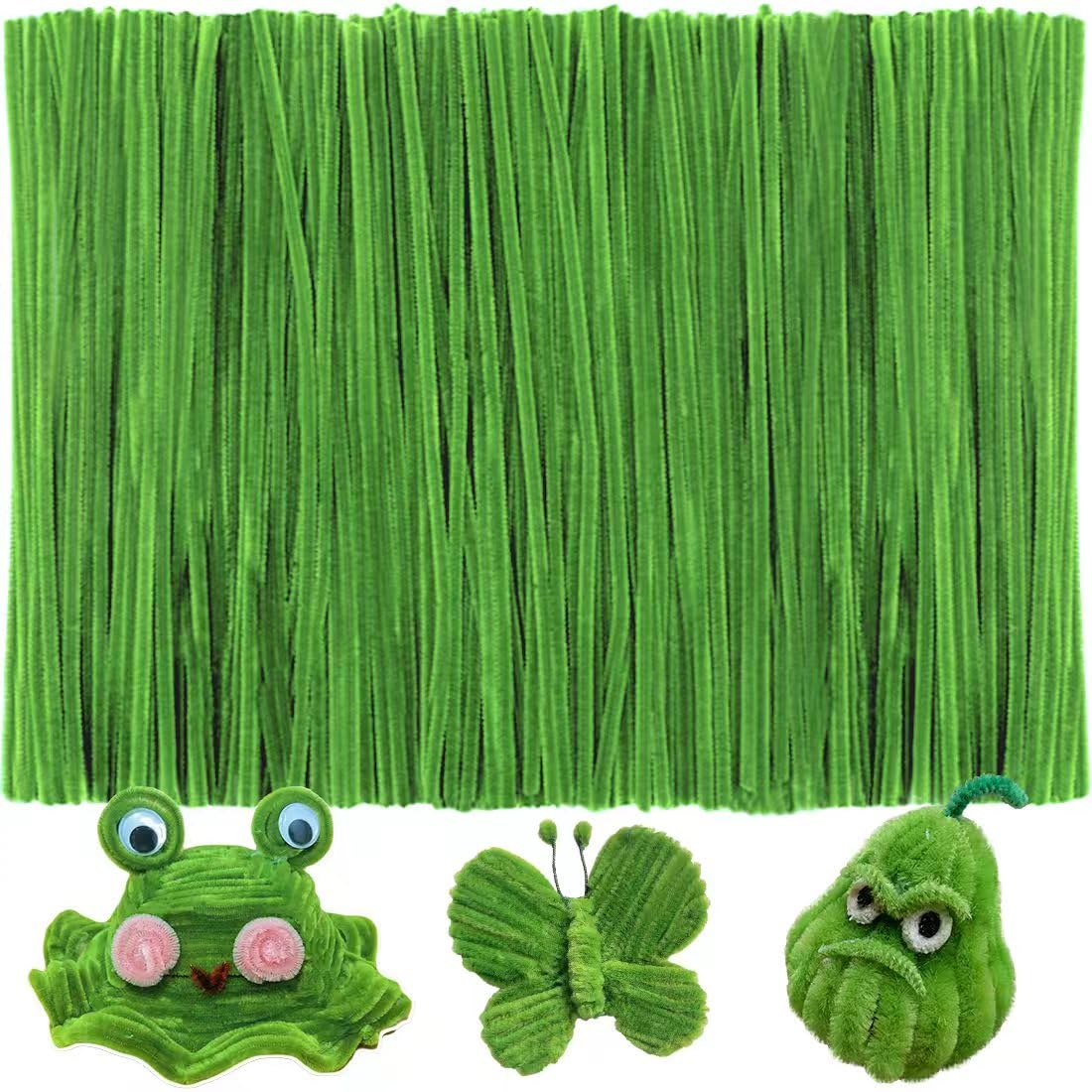 IOOLEEM 200pcs Dark Green Pipe Cleaners Bulk for Crafts