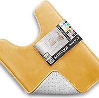 Vista 19 de Clara Clark - Tapete para baño, de espuma viscoelástica, terciopelo y felpa ultra suave, antideslizante, lavable a máquina y de secado rápido, de 17