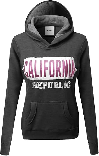 Womens Soft Warm Fleece Hoodie Contrast Pullover
