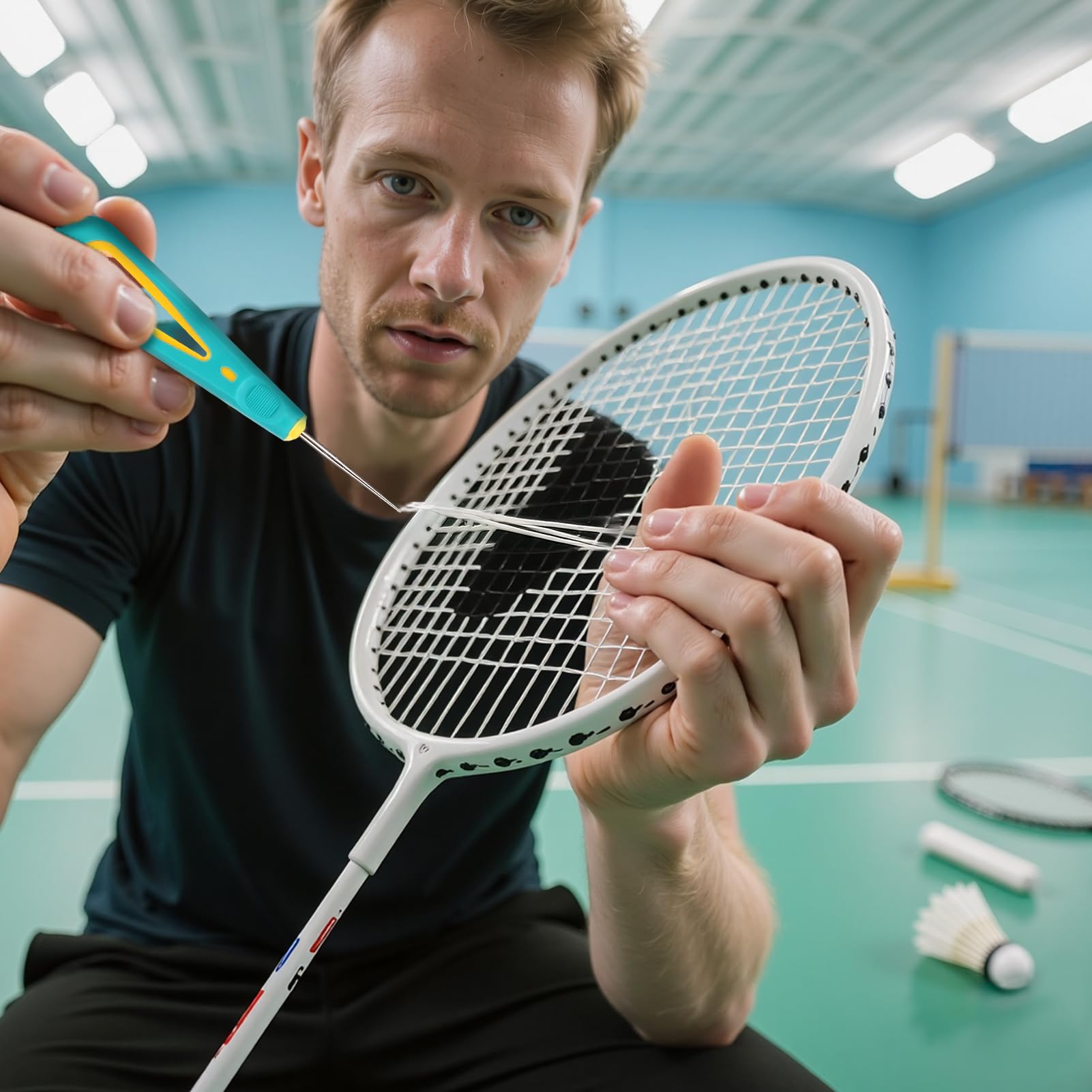 Cordage Droit Poinçon Tennis Raquette Badminton Tennis Raquette Cordage Machine Outil Cordage Poinçon Raquette Tennis Cordage Tennis pour Grip Remplacement Badminton