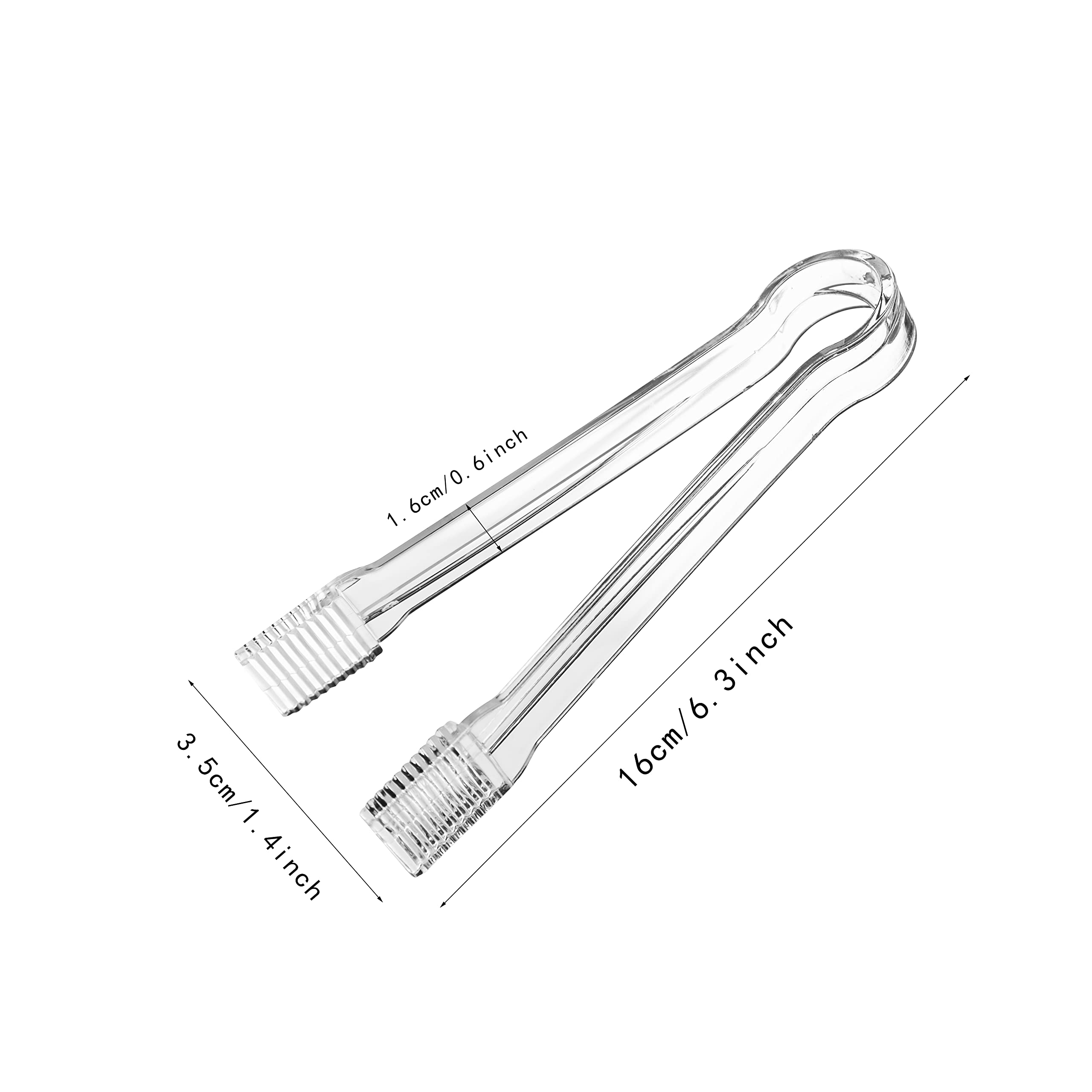 10 pinzas de plástico para servir, mini pinzas de cocina, pinzas de cocina y 10 cucharas de plástico para cocina, cuchara de hielo transparente, mini cuchara transparente para bufé de dulces, 3