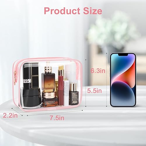 Miniatura 3 de Wedama Bolsa de aseo aprobada por la TSA, 4 bolsas de cosméticos con cremallera, accesorios de viaje de aeropuerto, bolsas de maquillaje de PVC para