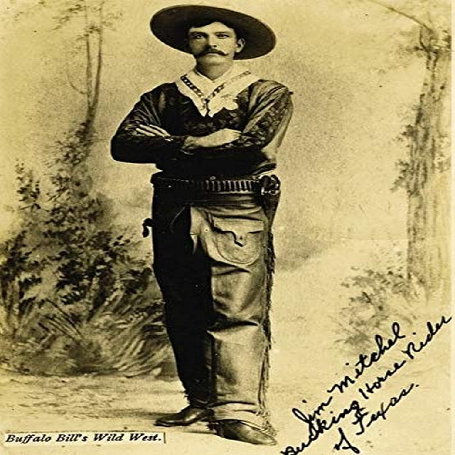 Buffalo Bills Wild West Cowboy Photograph Ca 1920-1930 - Wild West Cowboy (Jim Mitchell) Poster Print (24 x 36)