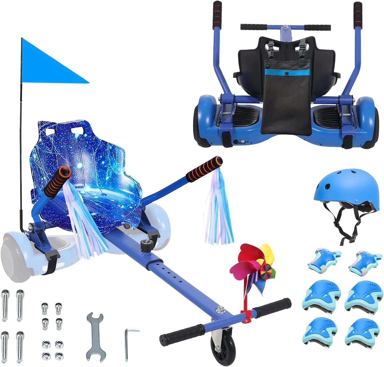 Hoverboard Kart Send Attachment for all ages | Accessories for hoverboard compatible with car scooter -6.5 '8' 8.5 '' 10 '' two wheels | Adjustable frame length | Blue 7 71odLj083gL. AC SL1500