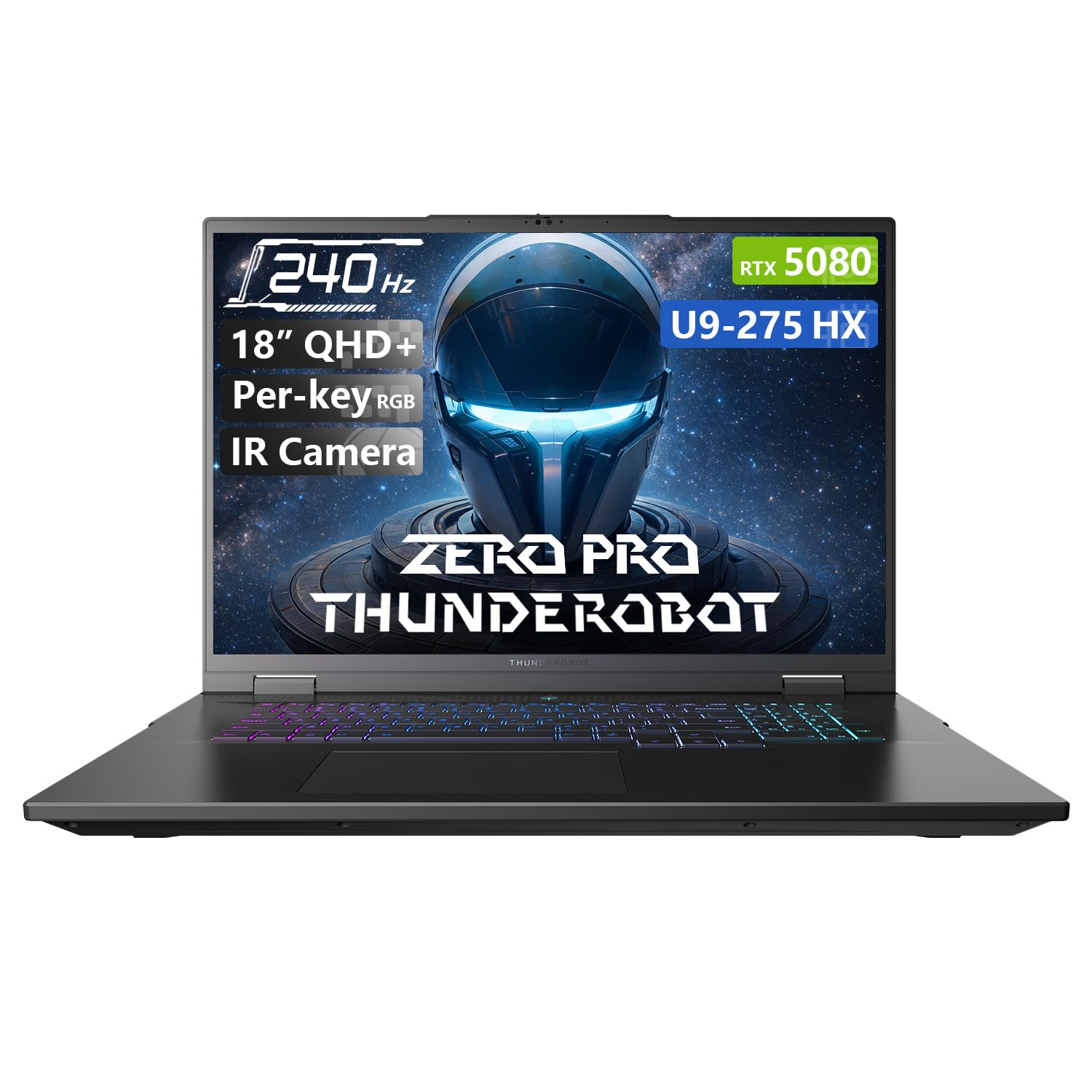 Zero 18 Pro 5080 Gaming Laptop, 18" QHD+ 240Hz 2.5K Hummingbird Display, Core Ultra 9 275HX, GeForce RTX 5080, 32GB DDR5, 2TB SSD, Per-Key RGB, FHD IR Camera, Wi-Fi 6E, Win 11 Home