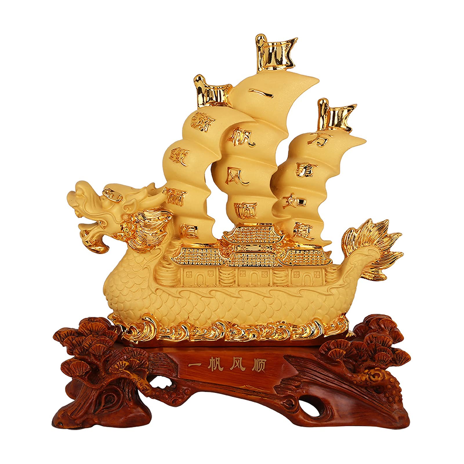 Statue bateau à voile dragon Feng Shui pour décorer votre salon et attirer la fortune