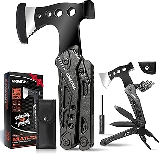 Camping Essentials Multi Tool Gifts for Men Dad 16in1 Multitool Survival Gear with Hammer Pliers Saw Screwdrivers Bottle O...