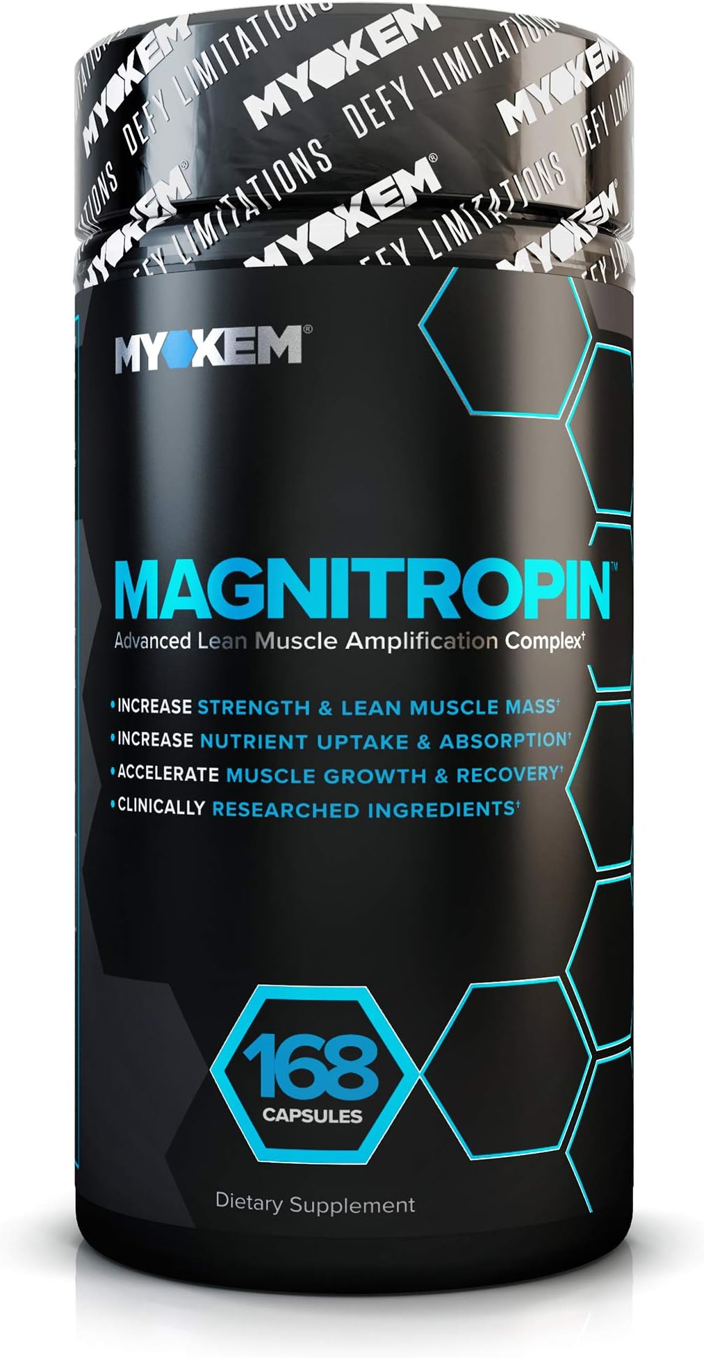 MYOKEM – Magnitropin – Advanced Lean Muscle Complex – Increase Strength, Muscle Mass, Growth, Recovery and Nutrient Absorption – 168 Capsules