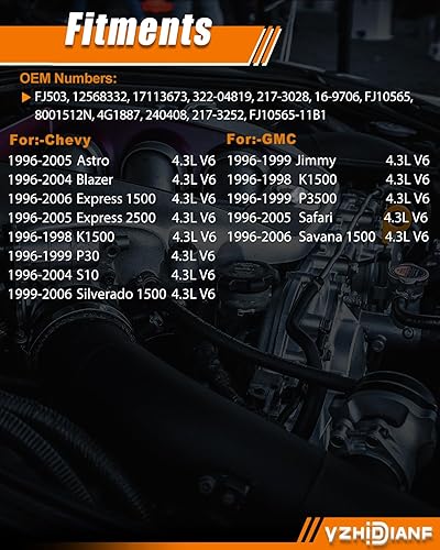 Miniatura 5 de Inyector de combustible FJ503 Vortec Spider 4.3L apto para Chevy Silverado 1500 Astro Blazer Express 1500 C1500 K1500 P30 S10, para GMC Savana 1500