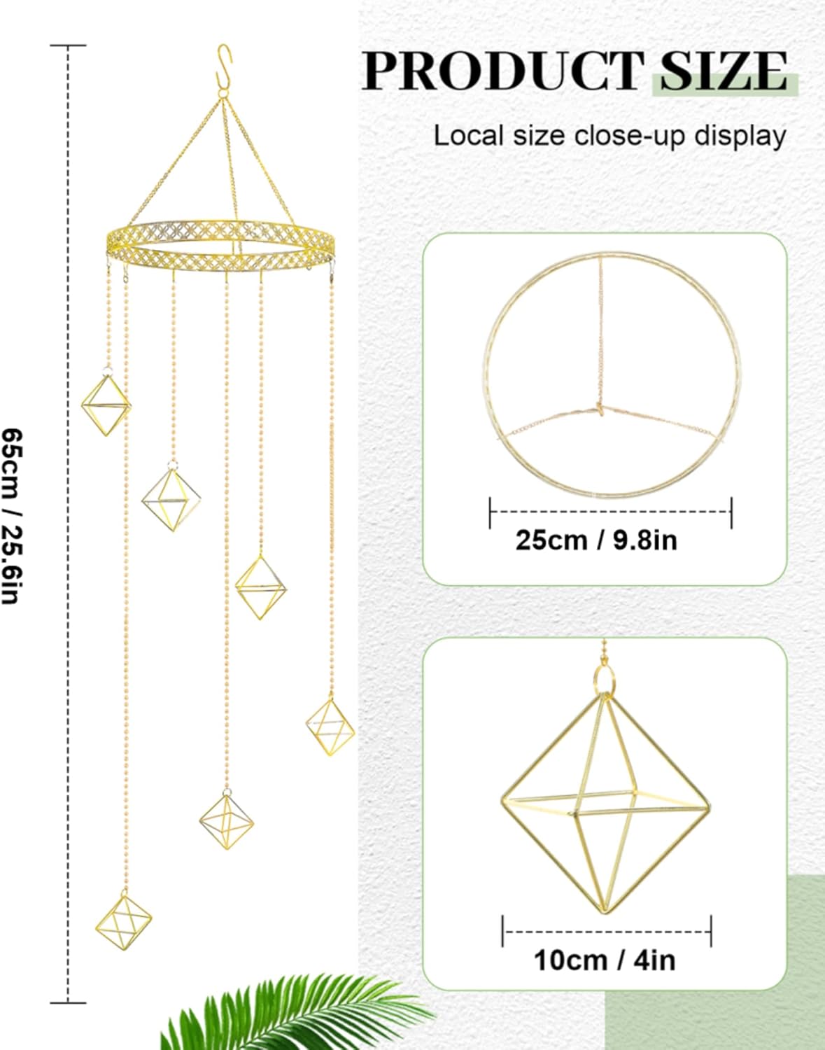 Willinglong 6 Pcs Hanging Air Plant Holder, Gold Tillandsia Air Plant Holders Unique, Airplants Live Holders, Air Fern Macrame Display for Indoor Home Office Ceiling Wall Decor