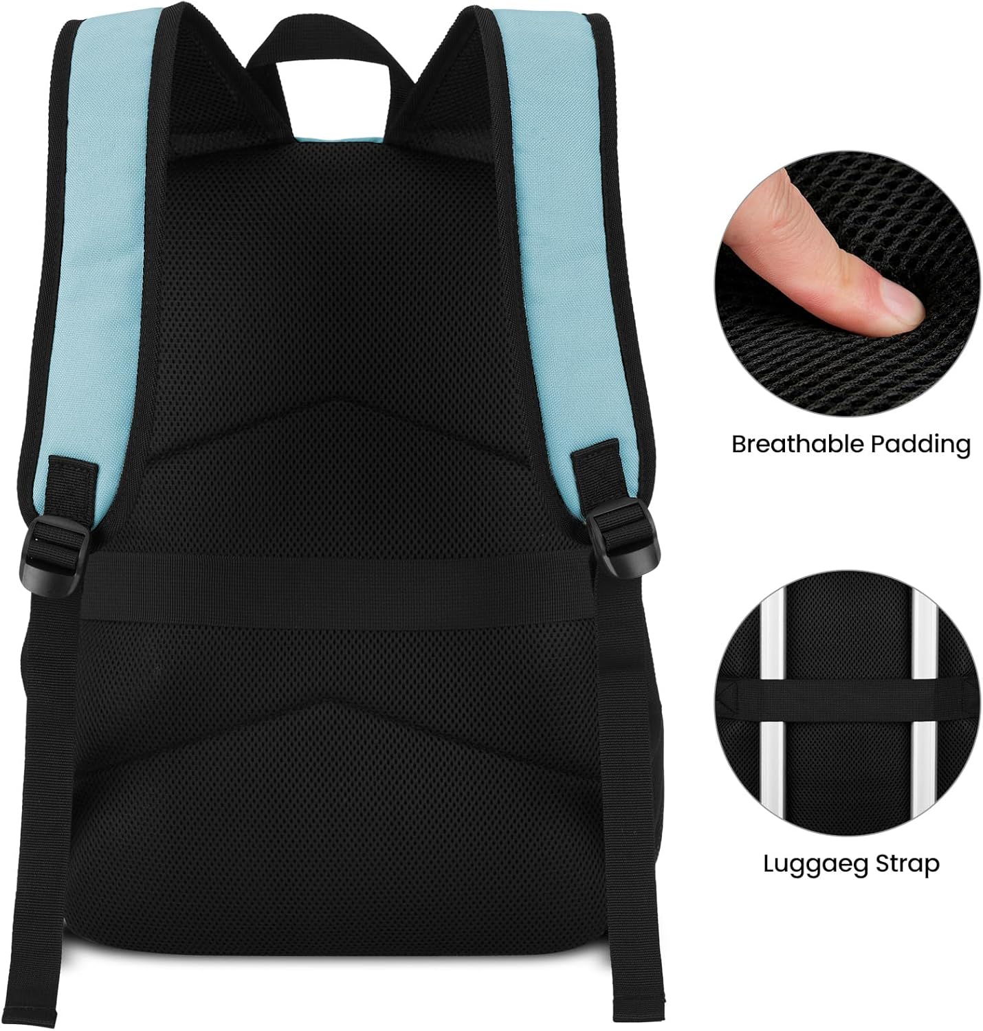 ZUBOND Unisex Backpack for School & Travel - Lightweight Laptop Backpack Fits 15.6 Inch Notebook, Water Bottle Pocket - Ideal for Teens, College Students, Adults