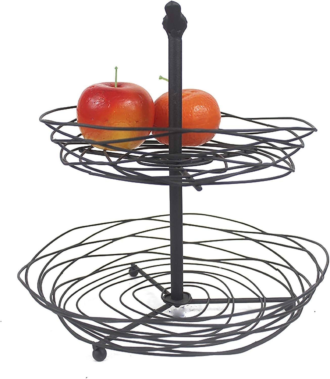 フルーツバスケット 果物かご フルーツ入れ おしゃれ お菓子入れ フルーツボウル 収納ラック 二段